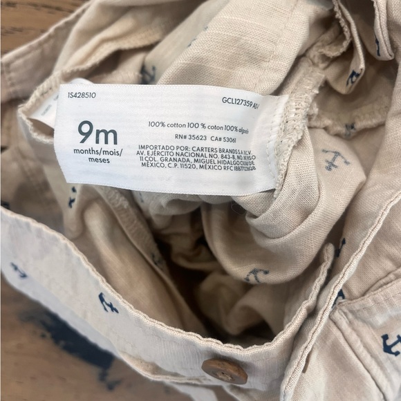 Carters Baby Boy Overall Sailboat Nautica 9 months Tan Navy One Piece Photos - Picture 7 of 8